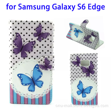 Bulk buy in China colorful patterns leather back case for Samsung s6 edge